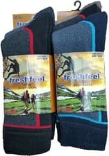 Image of 3 & 6 Pairs Mens Hiking Boot Socks Ladies Womens Trekking Walking Ski Work Sock