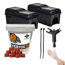 Image of Rat Discreet Bait Station Box & Rat Mouse Mice Killer Wax Blocks Vertox25🐭🦾🐭
