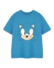 Image of Sonic the Hedgehog Blue Big Face Short Sleeved T-Shirt Boys