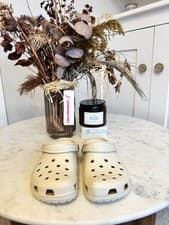 Image of Beige Classic Crocs Size UK 4 Women's Brand New With Tags