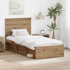 Image of Bed frame Artisan oak Single 90x190cm Solid pine slatted engineered wood durable
