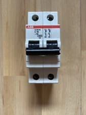 Image of 1 x Abb - S202- C40 - Mcb - Circuit Breaker, Thermal Mag, 2 Pole,40 Amp - 10 Ka
