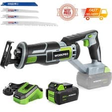 Image of WORKPRO 20V Variable Speed Cordless Reciprocating Saw, 4 Saw Blades Included