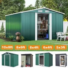 Image of Metal Garden Shed 6X4ft 6X8ft 8X10ft Outdoor Garden Storage Shed for Tool Bike