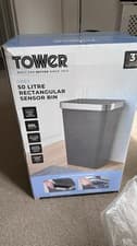 Image of Tower Sensor Bin 50L Grey/Silver