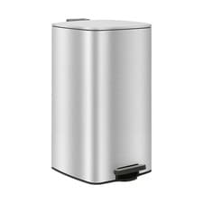 Image of Square Stainless Steel Soft Close Kitchen Pedal Bin Modern Rubbish Waste Dustbin