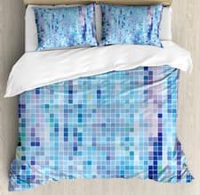 Image of Mosaic Duvet Cover Set Abstract Little Squares Art