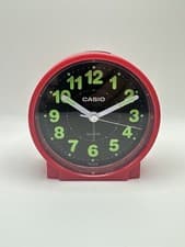 Image of Casio Round Luminous Beep Alarm Bedside Clock in Red TQ-228
