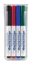 Image of Edding Whiteboard Marker Pens Round Bullet Tip 1.5-2mm Pack of 4 Colours