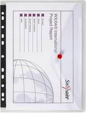 Image of Snopake Polyfile A4 Clear Plastic Ring Binder Stud Wallet File - Pack 5
