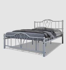 Image of NEW ORKIDE METAL double BED FRAME Silver EUROPEAN size Double 140x200cm BARGAIN!