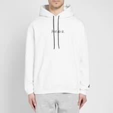 Image of Nike Heavyweight Hoodie Size XXL Just Do It White Black JDI CI9406-100 Fleece