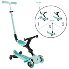 Image of Globber Go Up Active Lights 360 Folding 3 in 1 Kids Scooter Mint