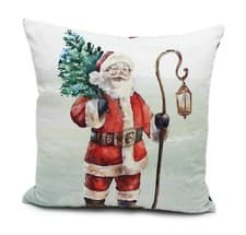 Image of Santas Here Printed Christmas Cushion - Multicolour