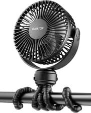Image of Portable Clip Fan Rechargeable 360° Flexible Tripod Stroller Desk