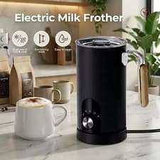 Image of Electric Milk Frother Hot and Cold Rotary Foam Maker Milk Warmer 5 Modes House