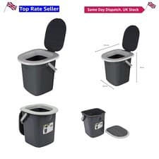 Image of Sturdy Mobile Toilet 22L with Removable Seat - Perfect for Camping & Emergencies