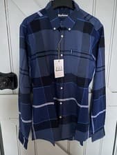 Image of Barbour Sutherland Tailored Fit Shirt, Size Medium, Inky Blue, New With Tags