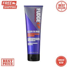 Image of Fudge Professional Purple Toning Shampoo, Original Clean Blonde Shampoo, 250 ml
