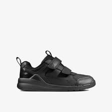 Image of Clarks Boys Orbit Sprint Toddler Black Leather Trainers