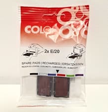 Image of COLOP E/20 Red Replacement Ink Pad E20RD 107163 Fit COLOP Printer 20, 2pcs