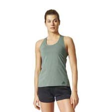 Image of Adidas Womens Climachill Striped Top Tee Running Gym Fitness Vest S98263 Green