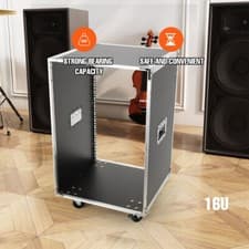Image of Rack 16U Open Universal Server Cabinet with Wheels Black 200 kg/440lb UK