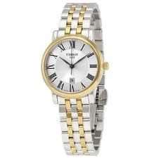 Image of TISSOT WOMENS WATCH CARSON PREMIUM SILVER & GOLD TONE STRAP SILVER DIAL GENUINE