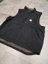 Image of Carhartt Men's Sherpa Lined Mock Neck Vest Men's Size Large Loose Fit