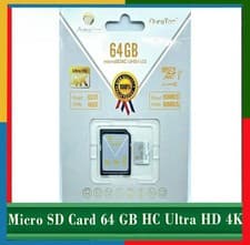 Image of Micro SD Card 64 GB HC ultra HD 4k sdhcuhd1 u3 class 10 Duradata with adaptor