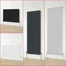 Image of Designer Oval Column Flat Panel Vertical Horizontal Central Heating Radiator UK