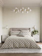 Image of NEW Bedeck of Belfast Harun Super King Duvet Cover Pillow Case Set Charcoal Tan