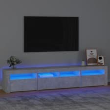 Image of WALPLUS TV Cabinet with LED Lights Concrete Grey 210x35x40 cm Storage Unit