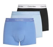 Image of Calvin Klein Underwear CK Icon Stretch Cotton 3 Pack Trunks Black/Glazier/Blue