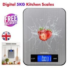 Image of 5 kg Stainless Steel Digital Kitchen Scale with LCD Display for Cooking & Food