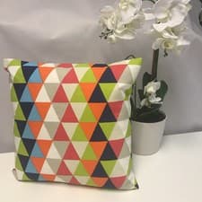 Image of Geometric Multi Coloured Cushion Covers 40cm x 40cm New Without Tags