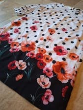 Image of BNWT, M&Co Size 18 Knee Length Dress, Polka Dot And Flowers