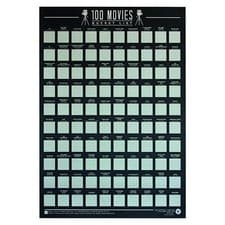 Image of Gift Republic 100 Movies Scratch Off Bucket List Poster Film Lover Gift Idea