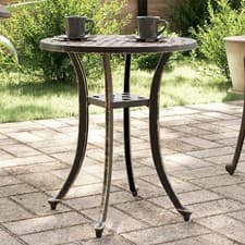Image of Antique Style Outdoor Patio Cast Aluminium Garden Bistro Table Outside Tables