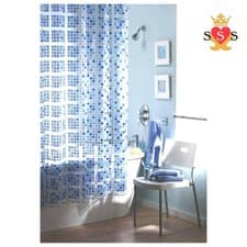 Image of Blue Canyon Mosaic Blue Shower Curtains | 100% Peva Shower Curtain 180 X 180cm