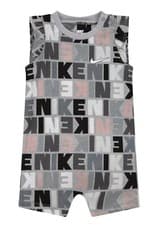Image of Nike Romper Sleeveless Baby Girls Bodysuit Grey Pink 3 to 9 Months New