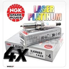 Image of NGK LASER IRIDIUM SPARK PLUGS x 4 - ILKR8E6 / 1422