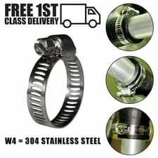Image of 2 X Ideal Tridon Stainless Steel Jubilee Clips 14-32 mm Hose Clamps Worm Drive