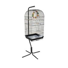 Image of RAINFOREST CARACUS LARGE BLACK BUDGIE COCKATIEL FINCH CANARY CAGE & STAND