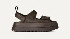 Image of UGG GoldenGlow Embossed Sandal In Dense Smoke-Brand New with Original Packaging