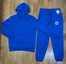 Image of Puma Men 2pc Set Hoodie Sweater PANTS Tracksuit Activewear Blue Size L New