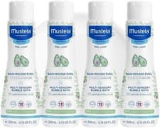 Image of Mustela Multi-Sensory Bubble Bath 200ml -Pack of 4 | Gentle Foaming Bath for Ba