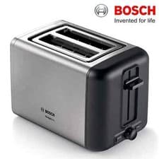 Image of Bosch TAT3P420GB DesignLine Stainless Steel 2-Slice Toaster 970W Silver NEW