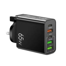 Image of 65W Quick Charger UK Plug Fast Wall Charger Power Adapter 5 Port USB-C PD Type C