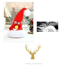 Image of Singing And Dancing Santa Claus Hat Electric Christmas Tree Xmas Hat Swing Musi-